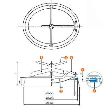 6009 A - Люк овальный. Чертеж