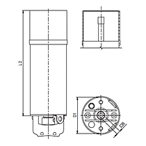 4416 C - Вертикальный пневматический привод двойного действия воздух-воздух D-A с выдвижным валом