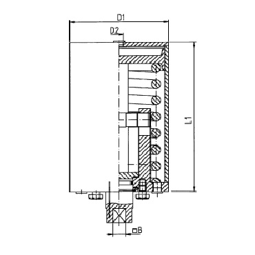 4420 - Вертикальный пневматический привод одинарного действия воздух- пружина С - Р . Чертеж