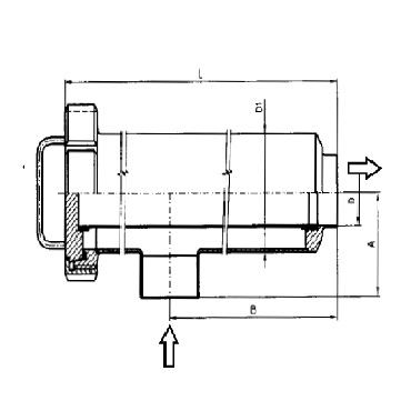 5350 - Трубный фильтр прямоугловной С - С . Чертеж