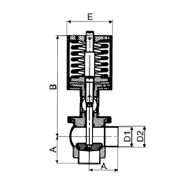 4730 P - Седельный клапан угловой С - С, Тип L, пневматический 