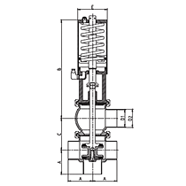 4733 С - P45 - Седельный клапан двойной, Тип LT, пневматический 
