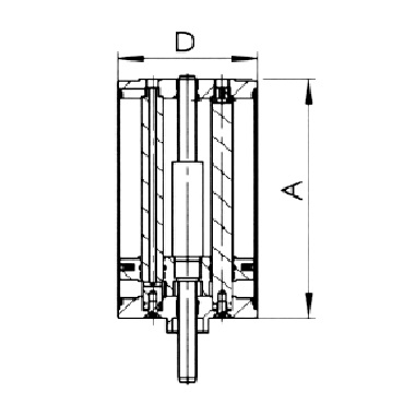 4740 - Вертикальный пневматический привод двойного действия воздух- воздух. Чертеж