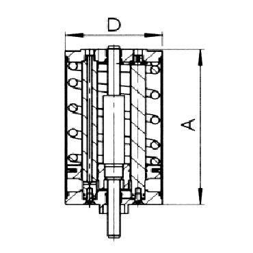 4741 - Вертикальный пневматический привод одинарного действия воздух - пружина. Чертеж